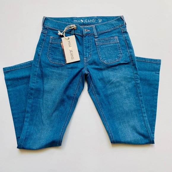 MIH PARIS KRISS KROSS MID RISE SLIM LEG CROPPED JEANS - Picture 1 of 9